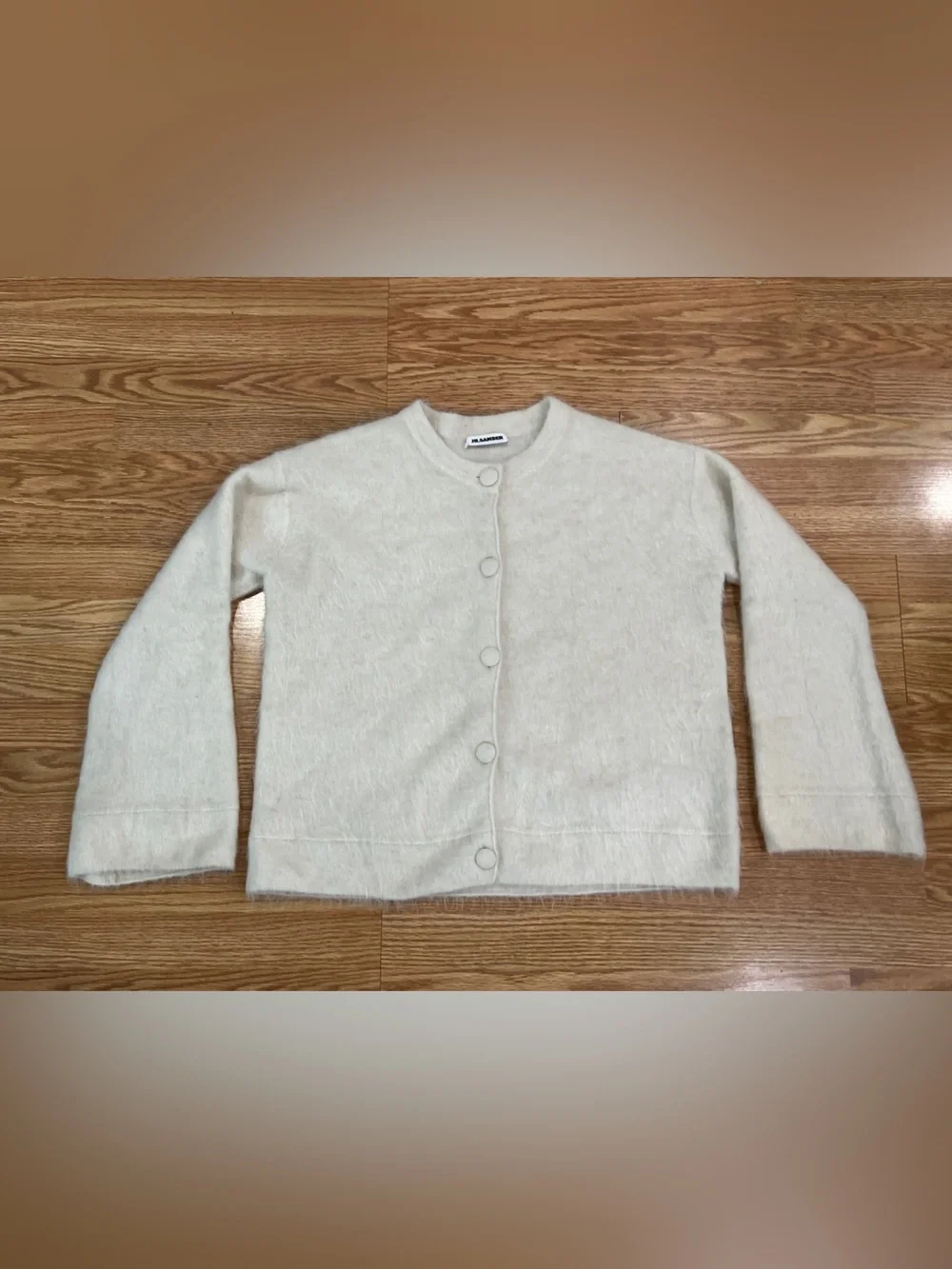 Jil Sander Ivory Fuzzy Button Cardigan Women’s EU 40 - Picture 1 of 4